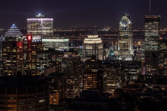 Montréal de nuit, vue du Mont-Royal